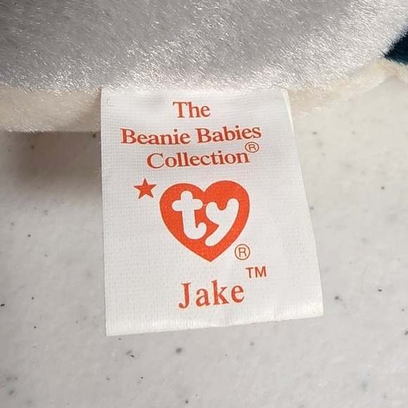 Rare Ty Beanie Baby Jake the Mallard Duck Stuffed Animal 1997 with tag errors - Picture 4 of 6